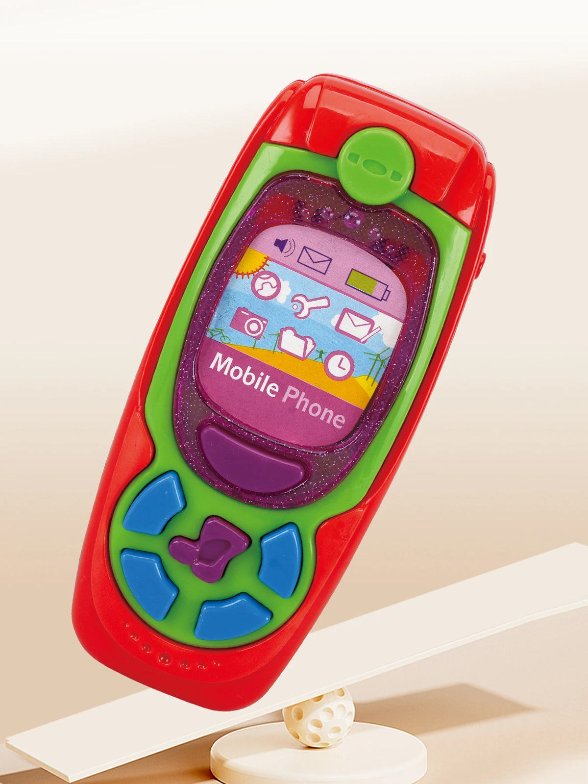 Smartphone Toys, Baby Phone with Music and Light Sound Interact Simulate Making Phone Calls, Gifts for Kids not Include Battery Vue Burgundy