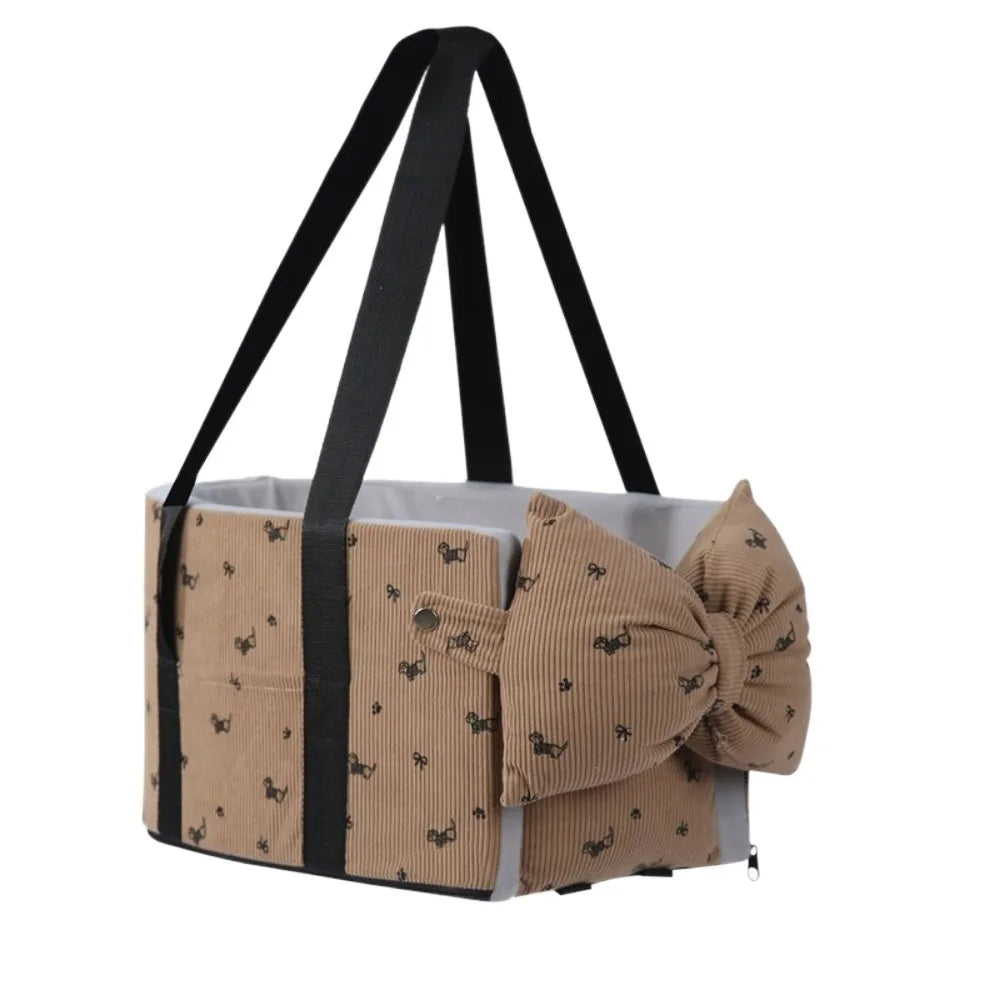 Cartoon Pattern Dog Car Seat Comfortable with Safety Leash Pet Central Control Car Seat Large Capacity Car Pet Seat Cushion Vue Coffee Style A