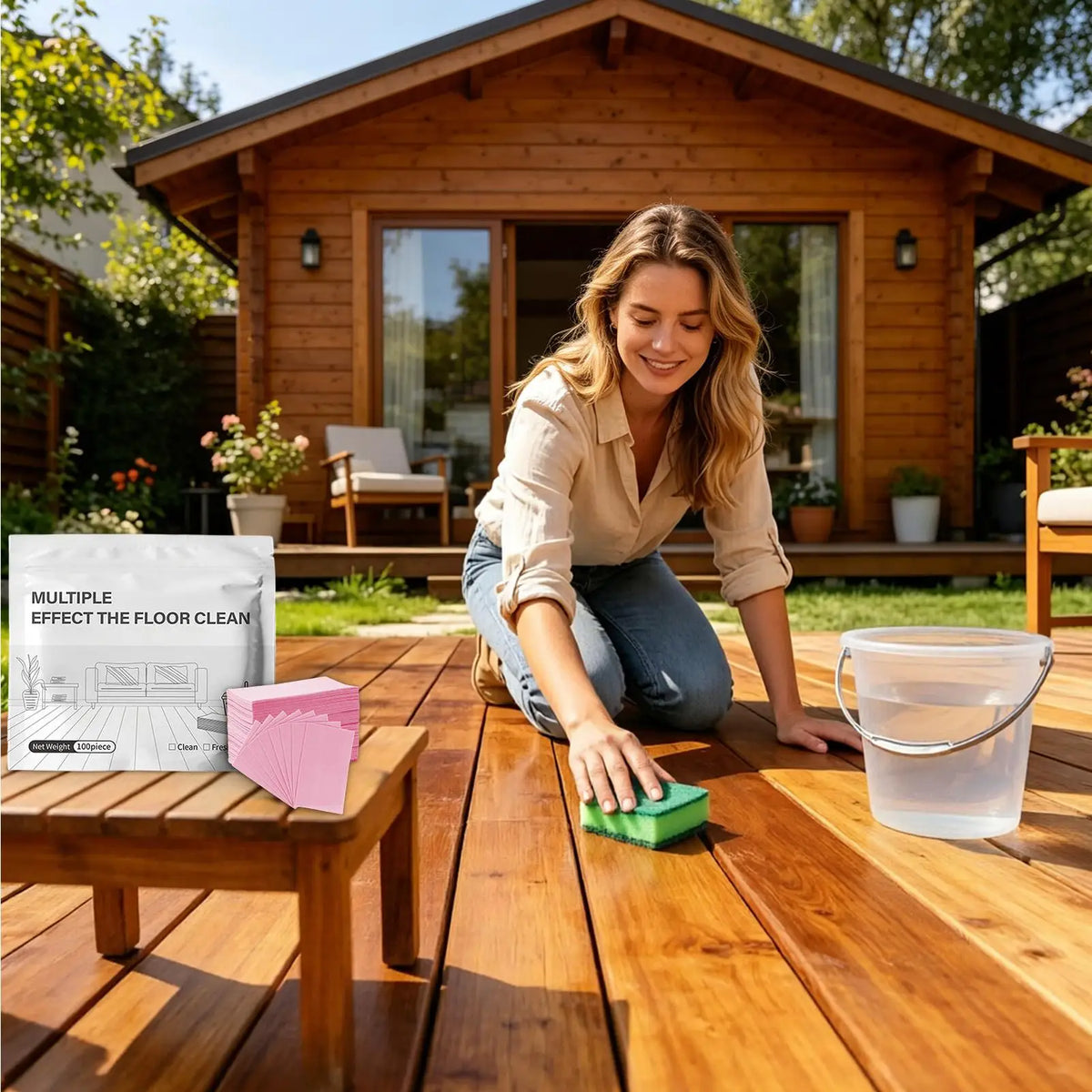 100PCS Floor Cleaner Tablets, Multi-Purpose Scented Shine Cleaner for Laminate Wood Tile Marble, Indoor Outdoor Hard Surface Use Vue