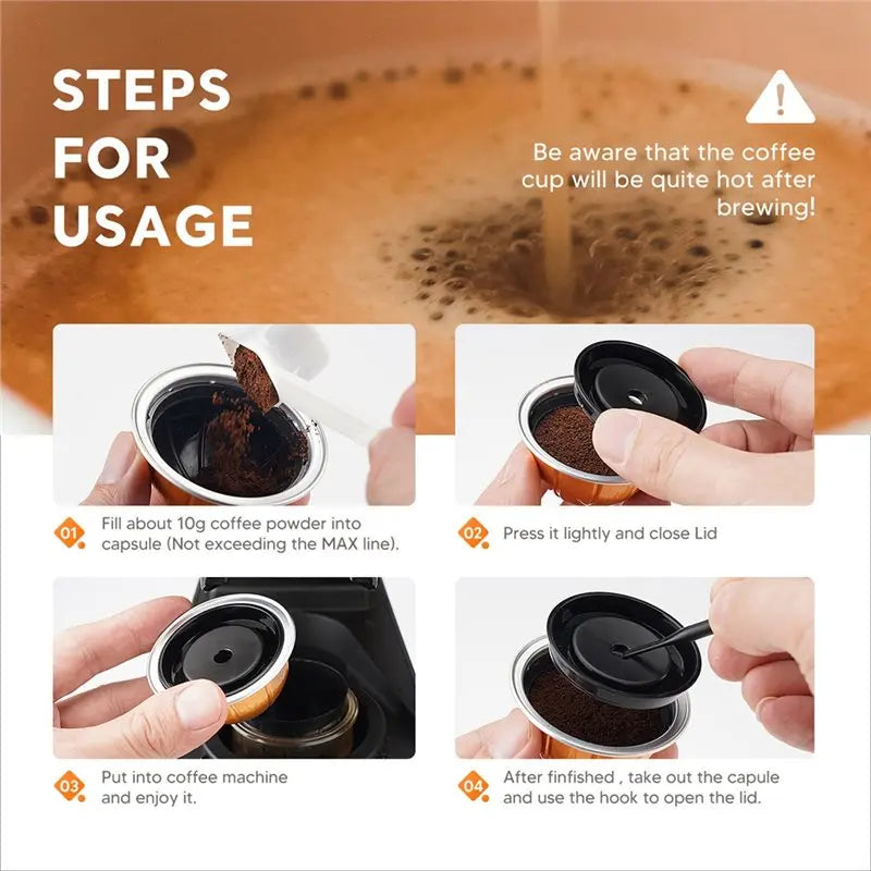 ABKW-Reusable Filters And Capsule Shells For Nestlé Vertuoline Next Creamy Coffee 2Pc A Vue