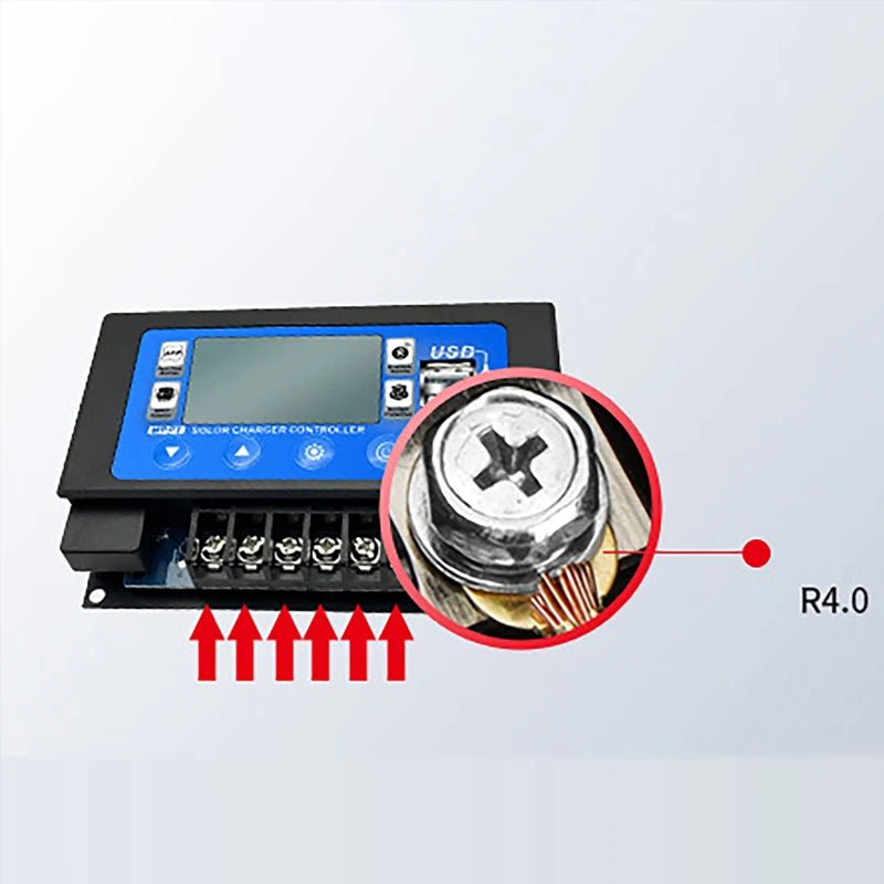 12V/24V LCD Digital Display 30A 60A Bluetooth WiFi Solar Charge Controller Embedded Snap-on Energy Storage MPPT Solar Controller Vue