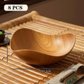 4 Wood Grain Plastic Bowl Multifunctional Salad Fruit Candy Container