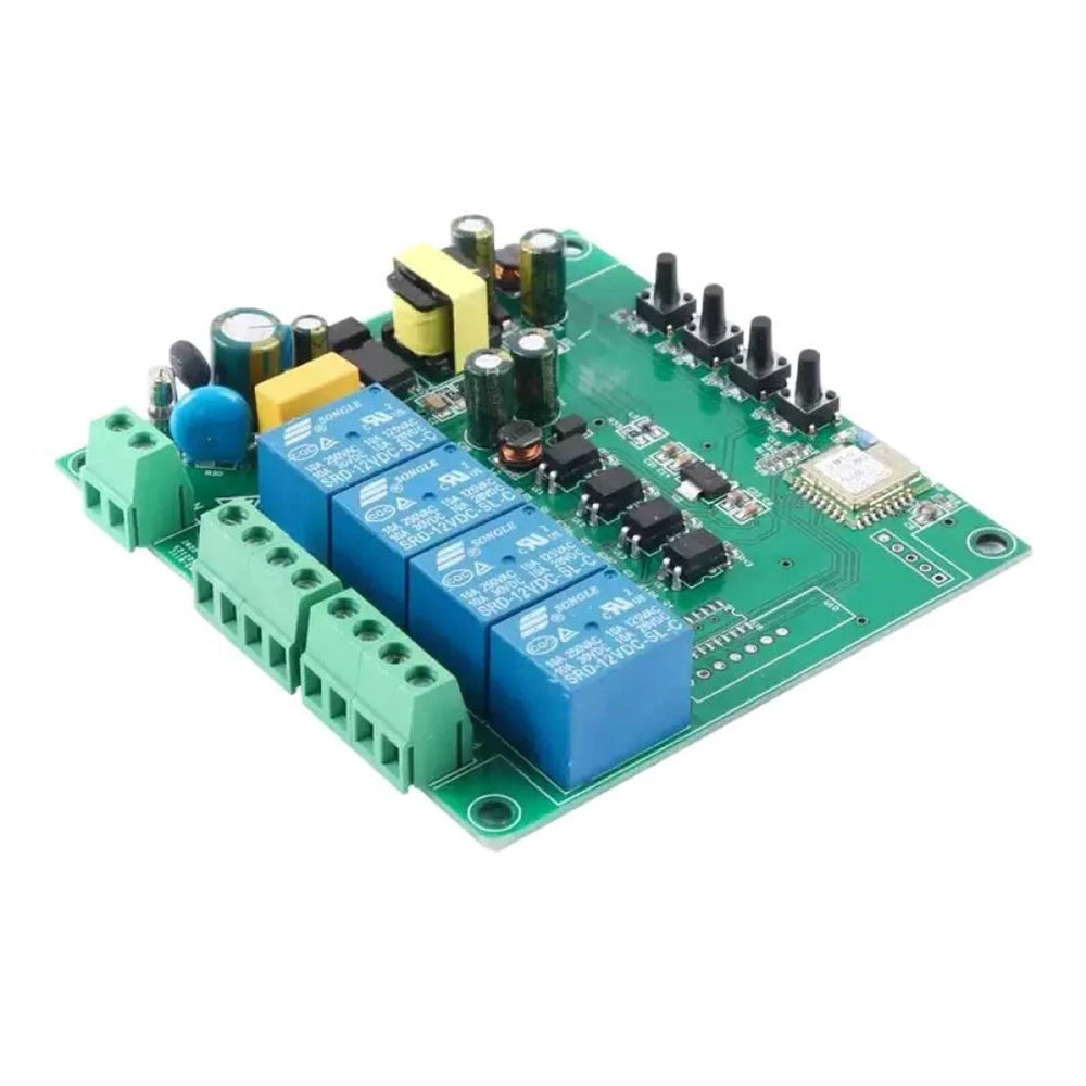 AC85-250V WiFi Intelligent Control Four-channel Relay Module DC Motor Forward and Reverse Control Module Mobile Phone APP Remote Vue