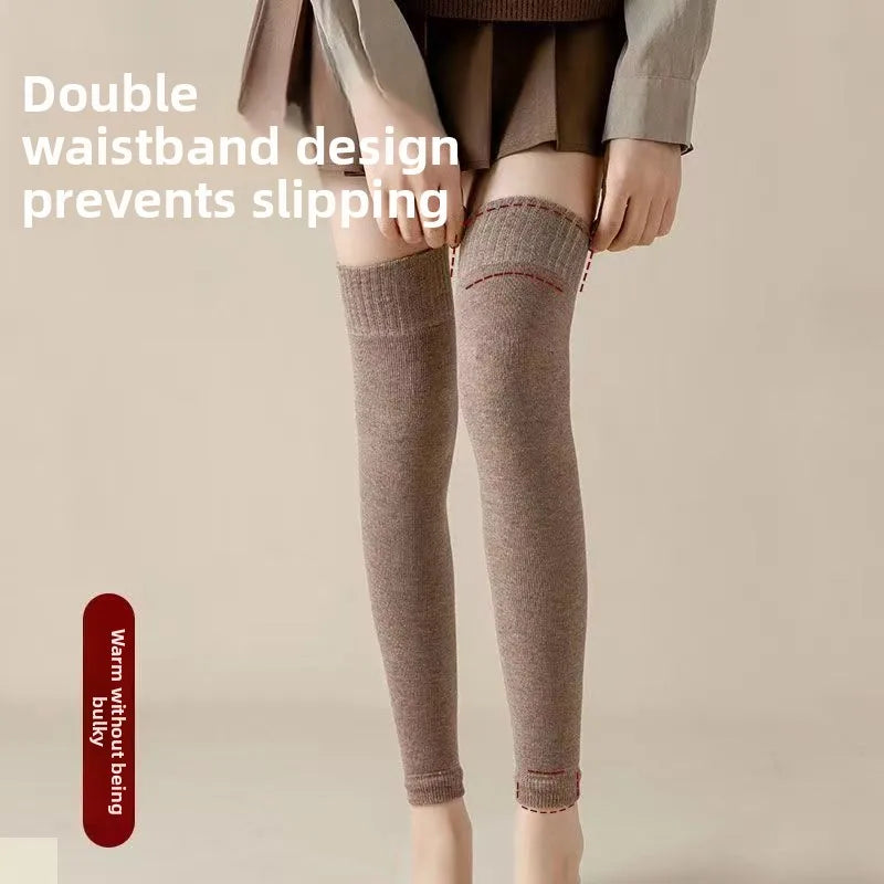 1-20Pairs Over Knee Fleece Lined Thermal Leg Warmers for Women Solid Color Thick Socks Cozy Fall Winter Versatile Comfort Vue