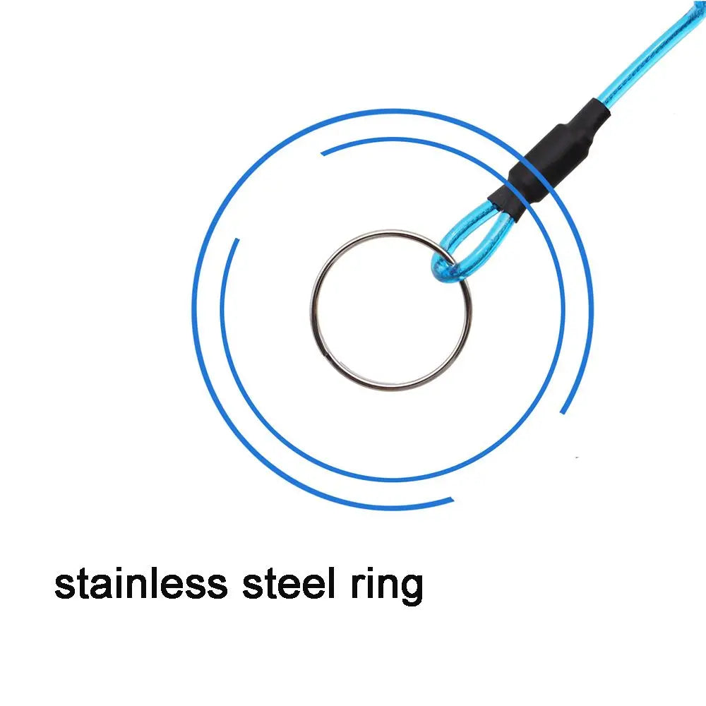 Elastic Secure Buckle Lock Tackle Steel Wire Fishing Accessories Retractable Lanyard Keychain Fishing String Spring Rope Vue