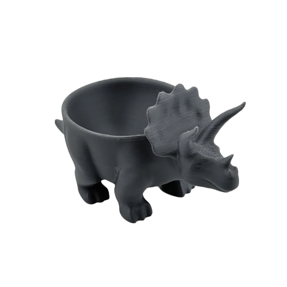 Container 3D Printed Dinosaur Flowerpot Funny Ornaments Mini Flower Pot Desktop Decoration Plant Planting Pot Table Vue GreyTriceratops