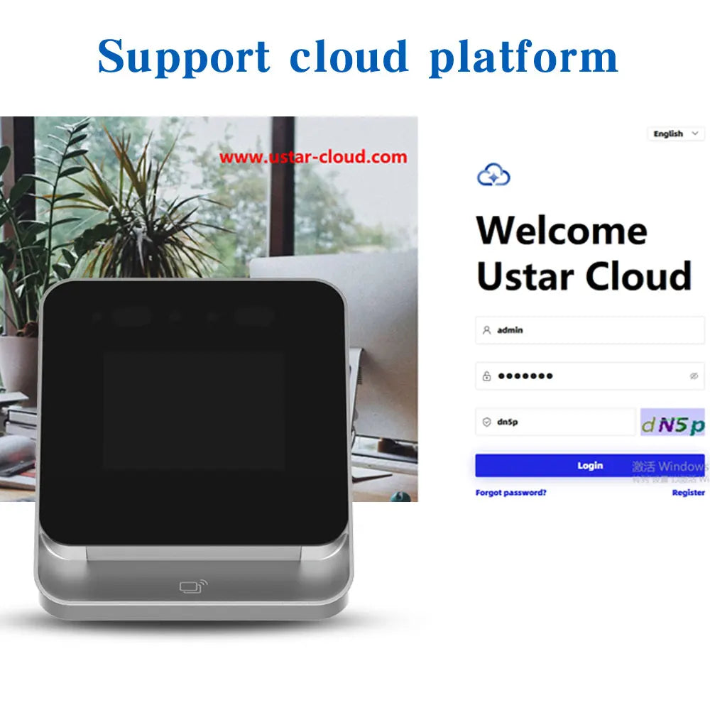 Wifi Face Recognition Powerful Access Control 2.8inch Screen Attendance Machine RFID Card Reader APP/PC Software/Cloud Support Vue