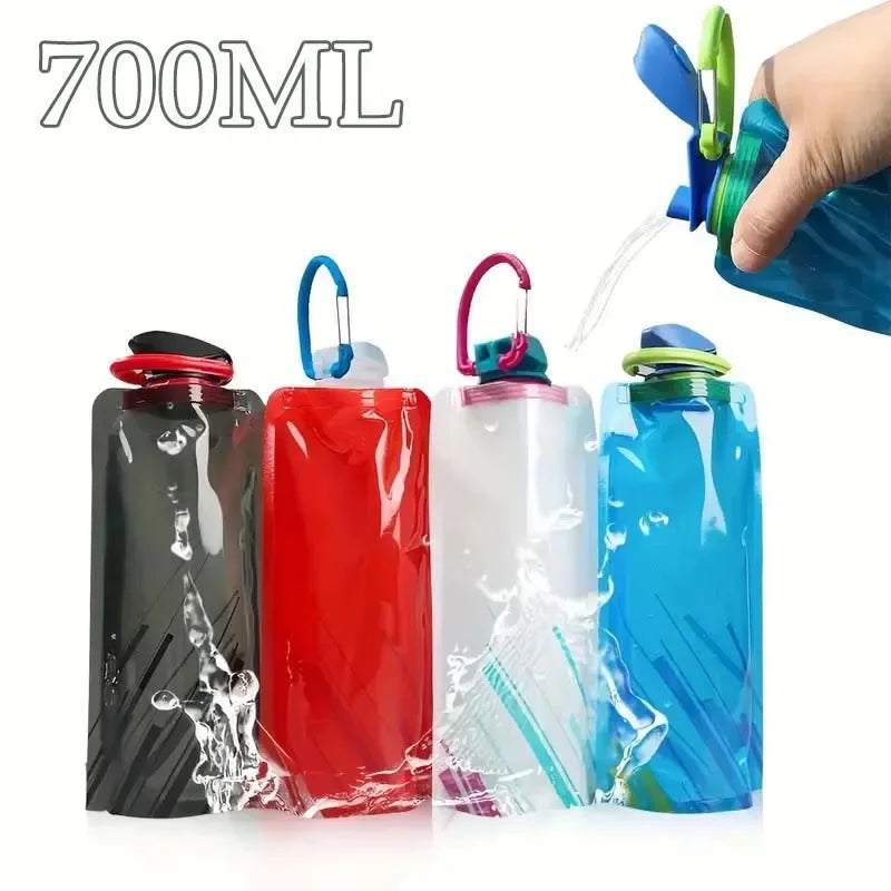 700ml Collapsible Soft Water Bag Portable Outdoor Hydration Bladder for Hiking Cycling Music Festival Stuff Vue