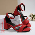 Women's Suede Block Heel Ankle Strap Sandals | Sizes 35–42 Ankle Strap Sandals Vue red 39