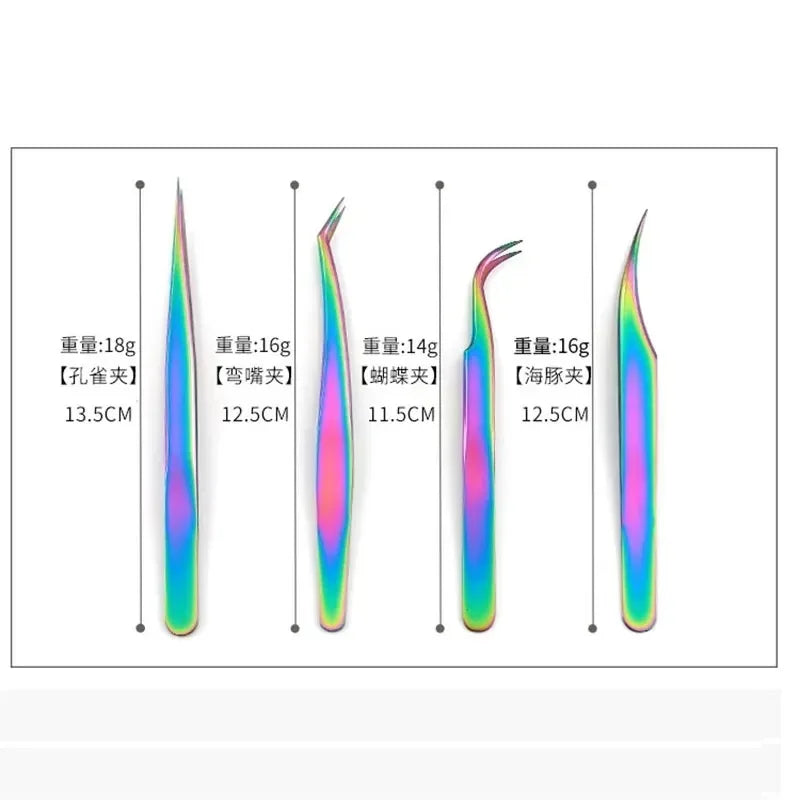 1 Pcs Eyelashes Tweezers Stainless Steel Superhard Tweezers High Precision Anti-static Tweezers for Eyelash Extensions Vue