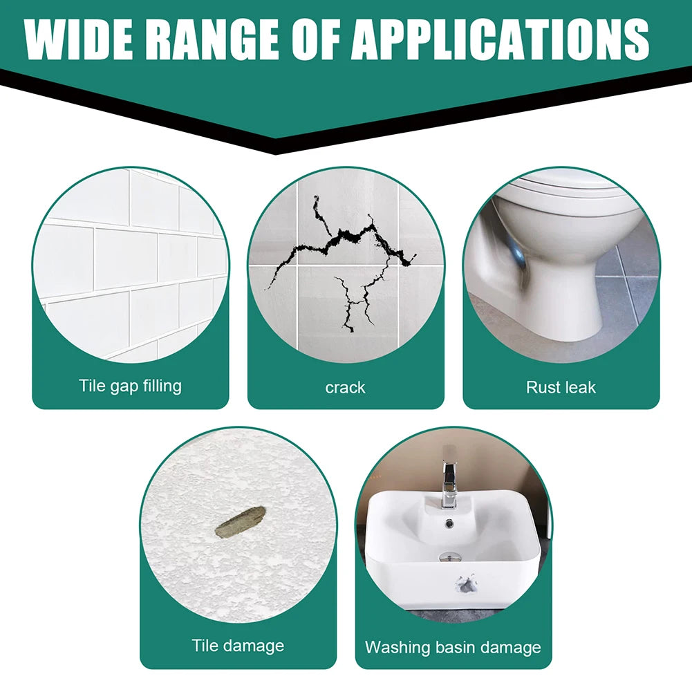 Practical Wall Repair Cream Environmentally Universal Floor Tile Repair Cream Quick-Drying Adhesive Set for Floor Wall Tile Vue