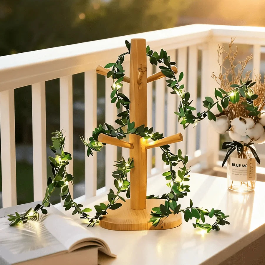 Hanging Green Vine LED Fairy String Lights, Artificial Ivy Decor Lights for Bedroom Patio Wedding Party Indoor Outdoor Decor Vue
