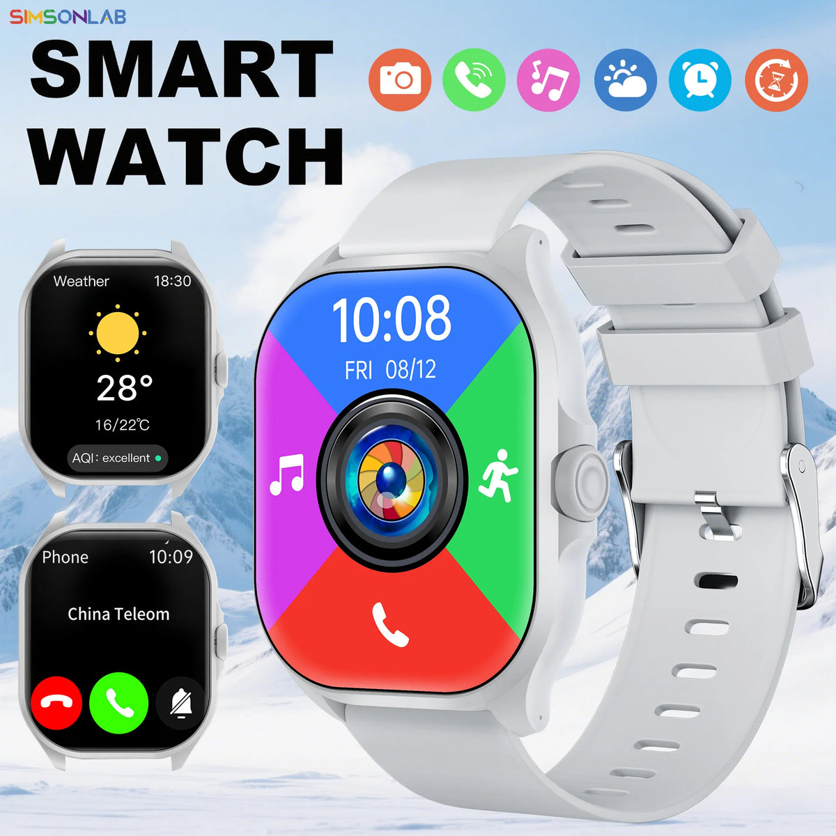 2026 NEW Smart Watch Bluetooth Call Answer Sleep Monitoring Remote Take Photos Dial Voice Assistant for Android/IOS Men Women Vue