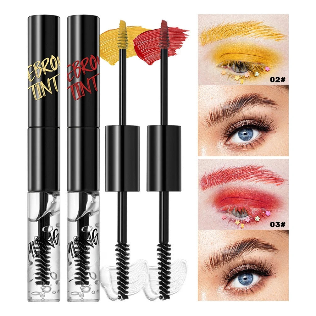 Double-ended Eyebrow Mascara Eyebrow Styling Gel Waterproof Fast Dry Eyebrow Enhancer Dye Gel Make-Up Blue Black White Mascara Vue