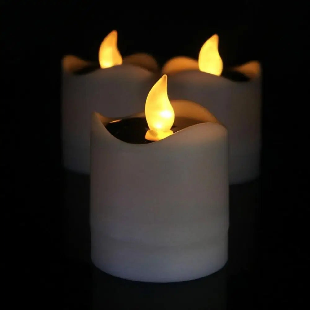 6pcs Waterproof Solar Tea Lights Simulation Flameless Romantic Terrace Lamp Flickering Warm Light Landscape Candle Lights Vue