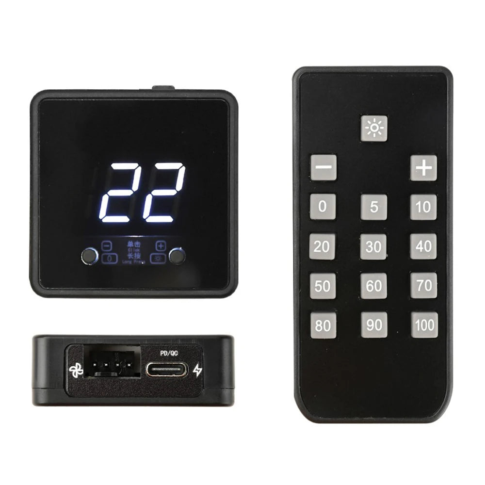 DC5/12/24V 4Pin Fan PWM Speed Controller Digital Display Speed Regulator with Remote Control Speed Gonvernor for DIY PC Cooling Vue