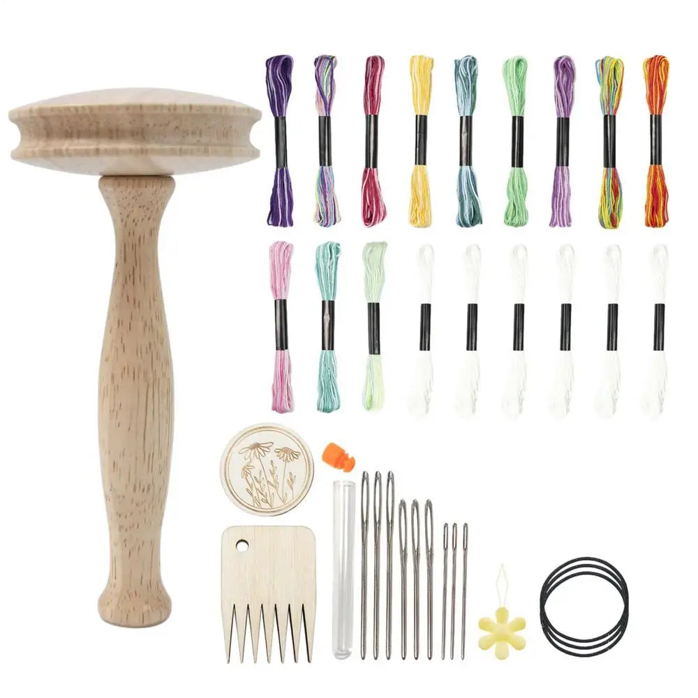 Wooden Darning Mushroom Kit – DIY Sock Mending Tool Set Darning Sewing Kit Vue C
