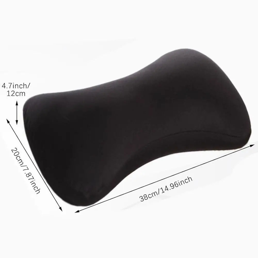 Microbead Neck Pillow Cervical Pillow Portable Support Headrest Cushion for Camping Road Trip Traveling Airplane Car Bed Flight Vue Black