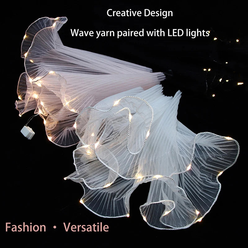 White Light Floral Wrapping Paper Wrinkled Design Bouquet Gift Packaging Decoration Vue