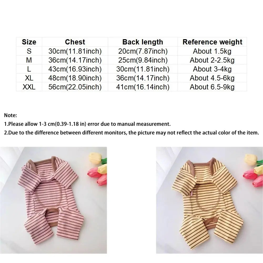 Elastic Four-Legged Dog Pajamas Long Sleeves Soft Dog Jumpsuit Comfortable Belly Hugging Pet Casual Wear Home Wear Vue
