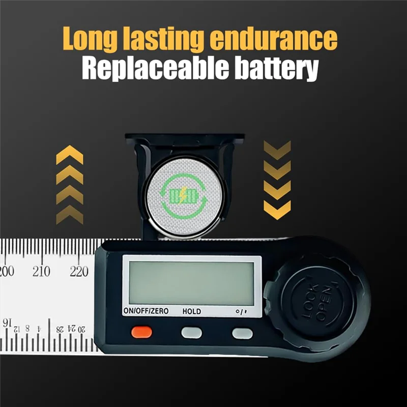Digital Display Angle Ruler,2-In-1 Precision Ruler & Digital Angle Finder Protractorabkw Vue