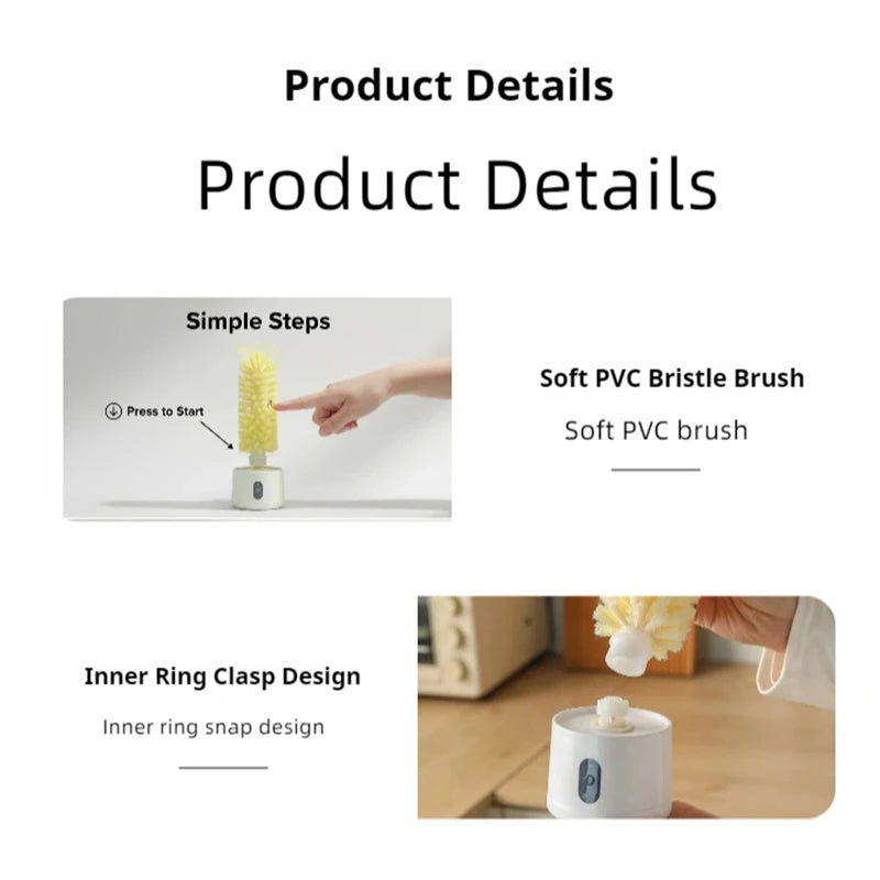 Electric Cup Scrubber Glass Cleaner Lazy Bottles Brush Sink Kitchen Cup Cleaning Brush Gadgets Vue