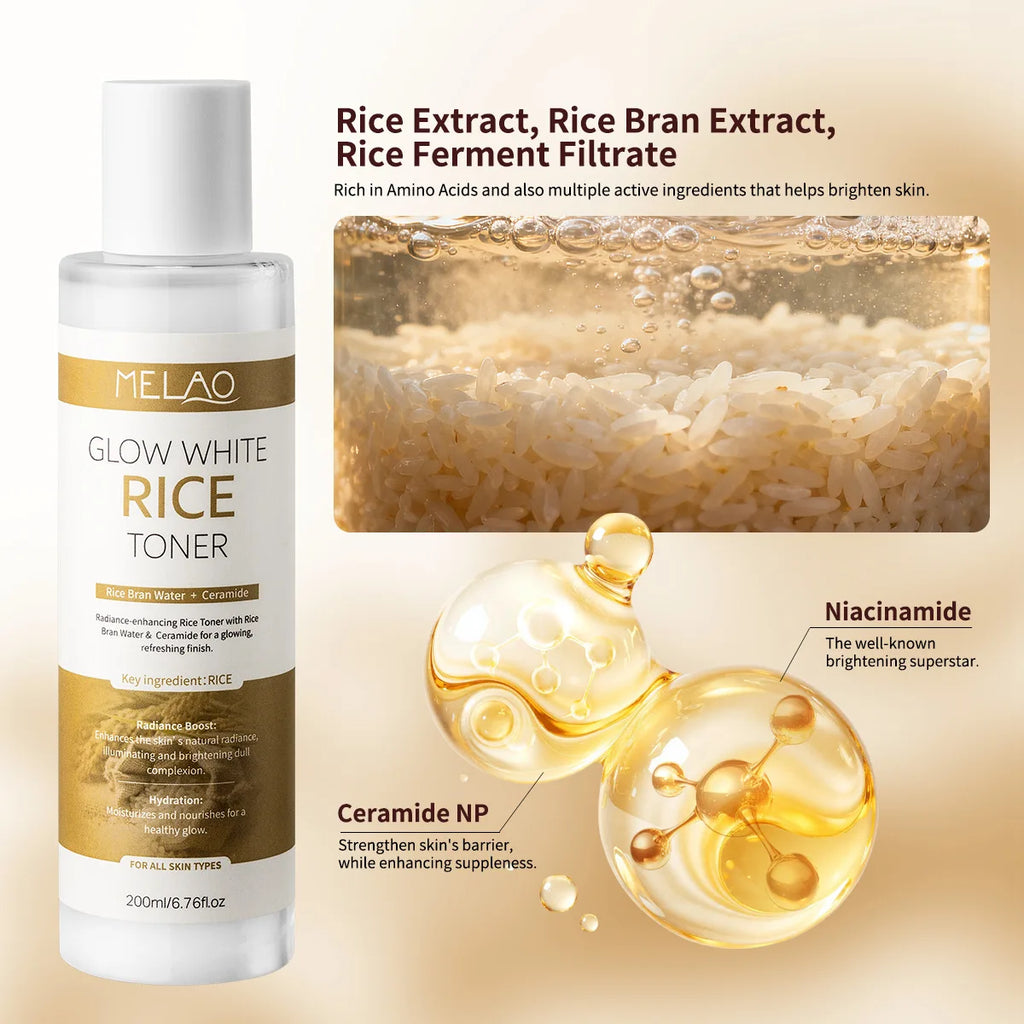 200ml Rice Toner Moisturizing Skin Care Hydrating soothing Gentle Nourishing Brightening For Young Glowy Korean Skin Care Vue