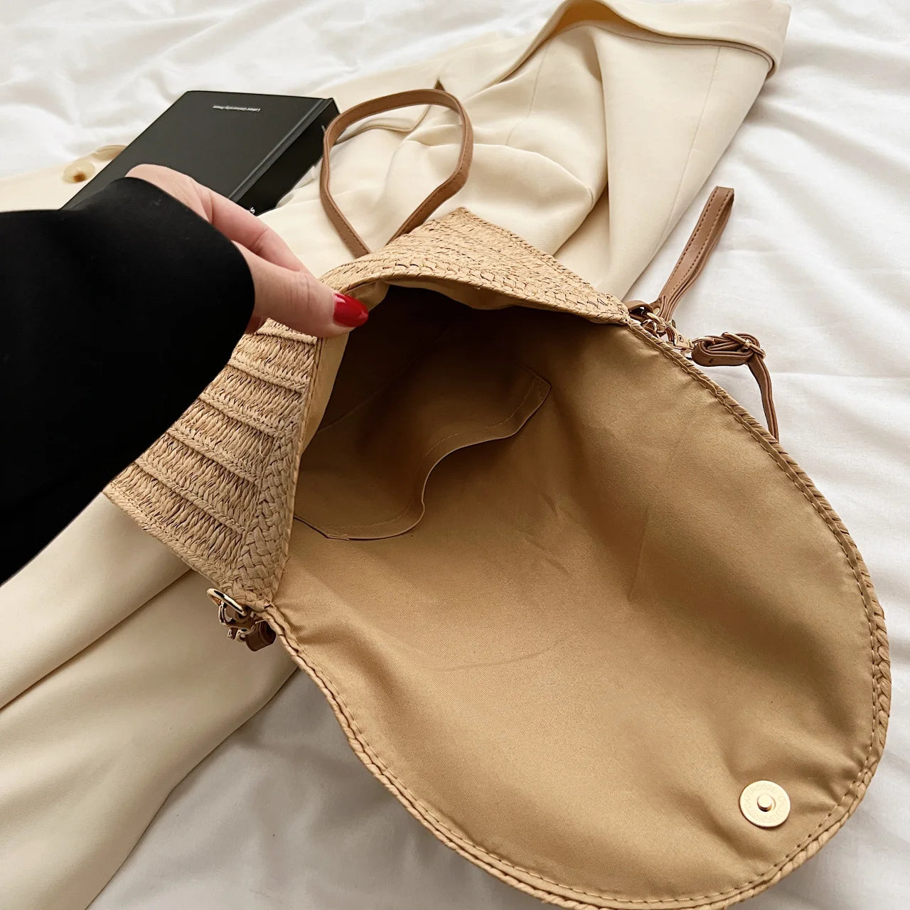 Summer Travel Beach Bag Straw Woven Clutch Fashion Designer Crossbody