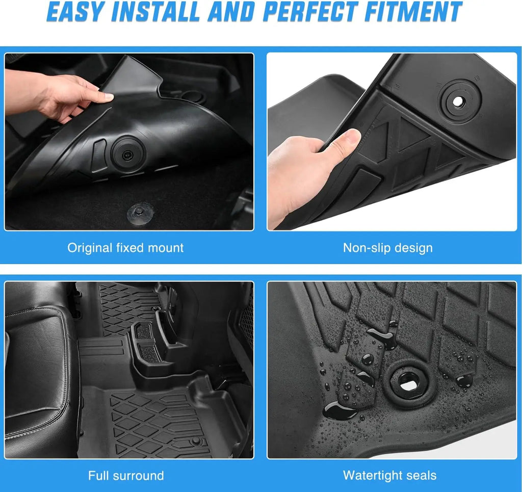 Nilight Custom Fit TPE Floor Mats All Weather Waterproof Car Floor Liners for Toyota Sequoia 2023-2025 & Land Cruiser 2024-2025 Interior Accessories Vue