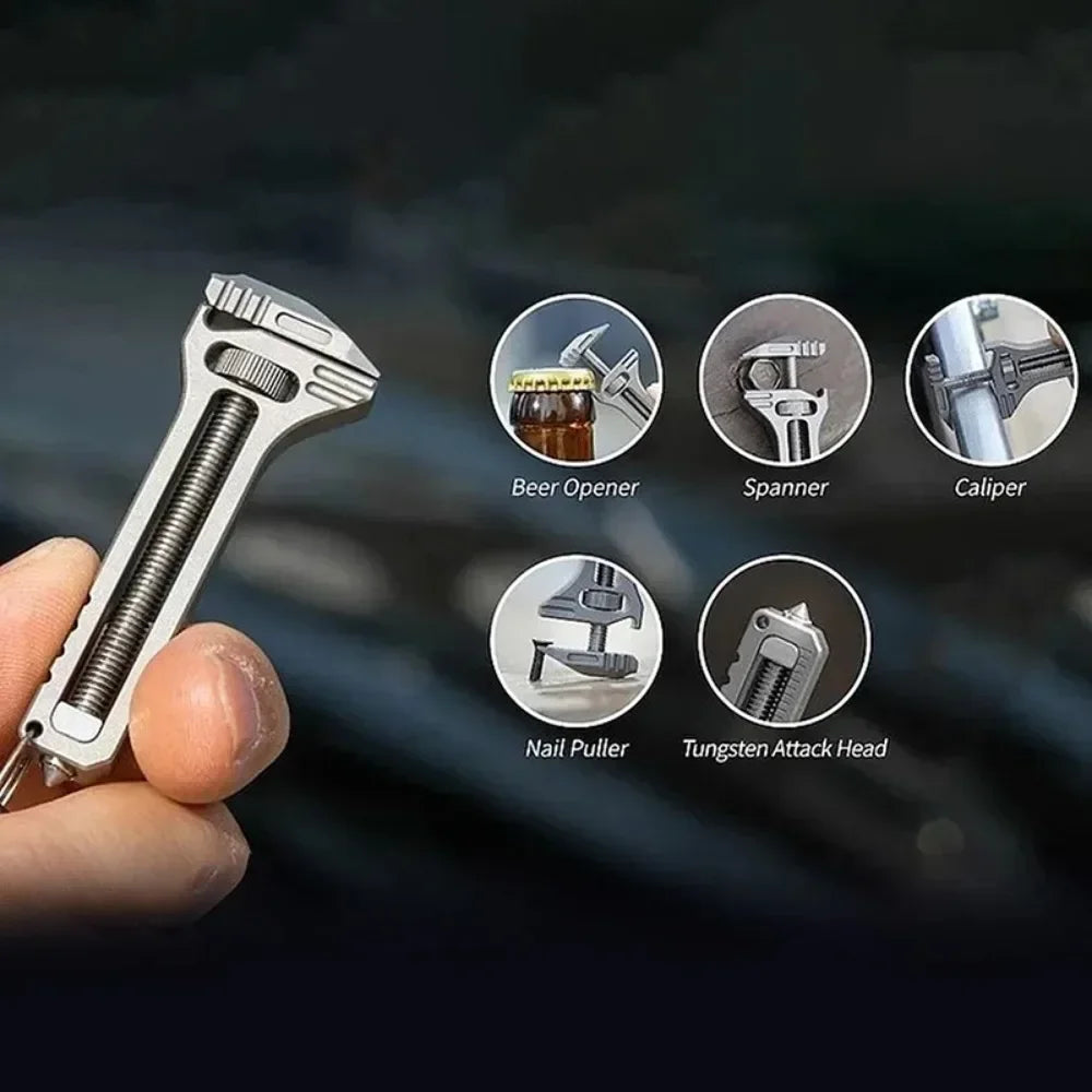 Mini Wrench Pocket Portable Multitool Tools for Outdoor Camping Compact Titanium Alloy Bottle Opener Outdoor Small Tools Vue