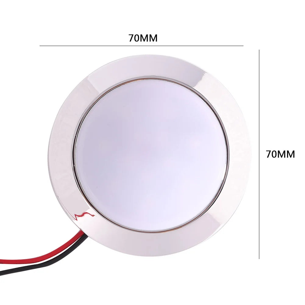 12V Round Shape Motorhome LED Lights 200LM Auto Dome Reading Lamp 1.8W 24 SMT LED Panel RV Ceiling Lamp for Boat Camping Trailer Vue