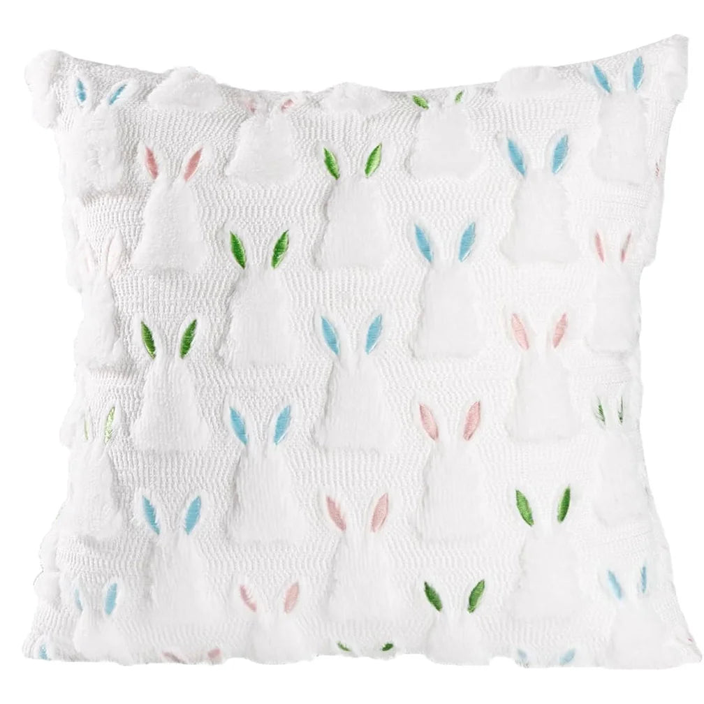 Easter Bunny Ear Pillowcase Colorful Rabbit Sofa Cushion Cover Decorative Factory Direct For Home Living Room Kids Holiday Gift Vue A1(only pilowcase) 2pcs