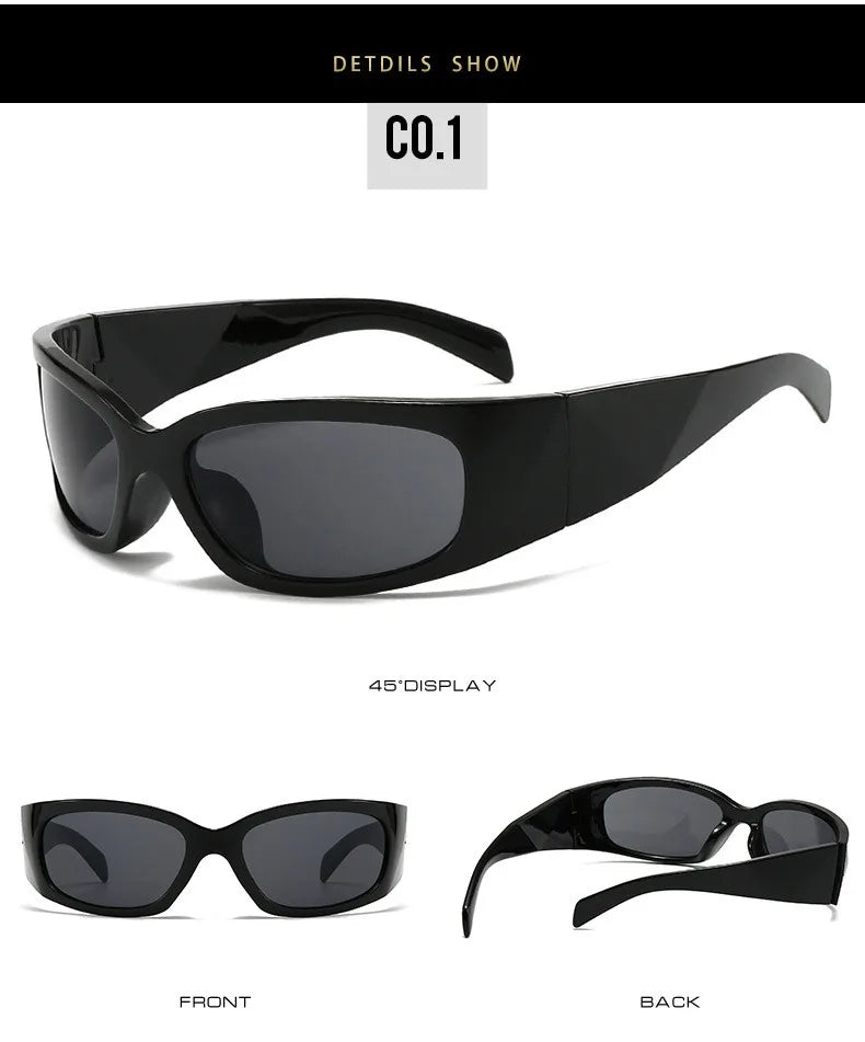 Y2K Punk Unisex Sunglasses UV400 Cycling Goggle Eyewear Fashion Sunglasses Vue