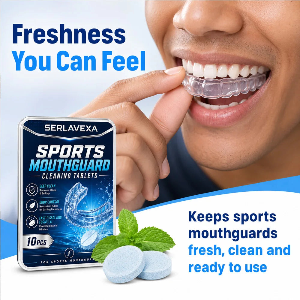 10PCS Sports Mouthguard Cleaning Tablets Fast Dissolving Fresh Care for Retainers Aligners Night Guards Dental Appliances Vue