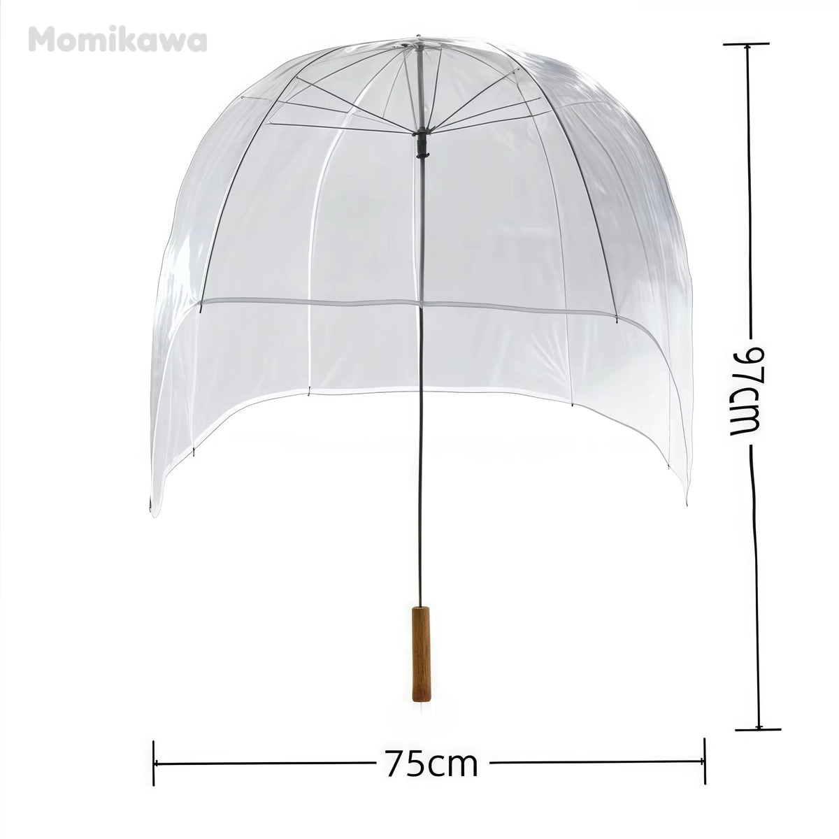 Long-Handled Helmet Umbrella Windproof Waterproof Transparent Fun Cap for Outdoor Weather Vue