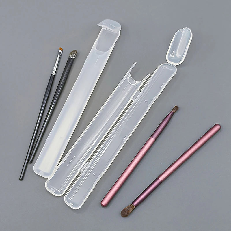 1PCS Portable Transparent Makeup Brush Storage Box With Cover Eyebrow Pencil Makeup Brushes Organizer Chopstick Case Beauty Tool Vue