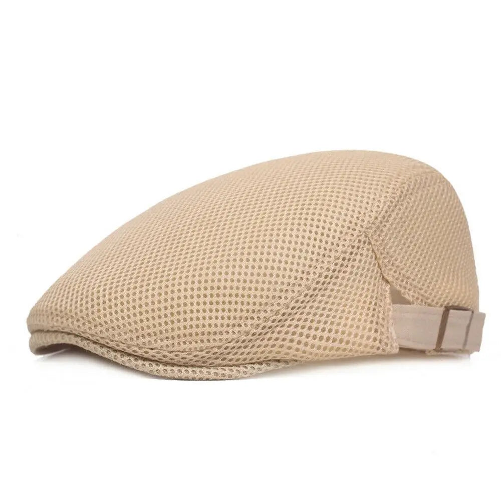 Summer Adjustable Mesh Breathable Peaked Cap Beret Hat Golf