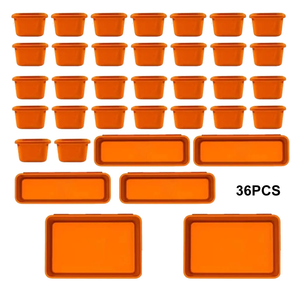 36-Pc Interlocking Drawer Organizer & Tool Tray Set Drawer Organizer Set Vue Orange CN