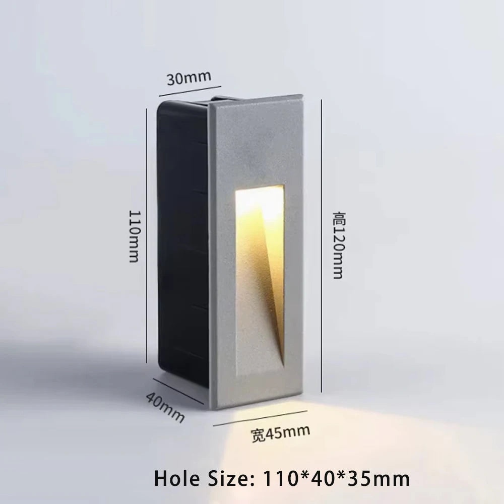 SANDIY Outdoor Step Light Motion Sensor IP65 LED Wall Sconce Outdoor LED Wall Sconce Vue Netural Light 4000K Non Sensor Gray China Mainland|3W IP65