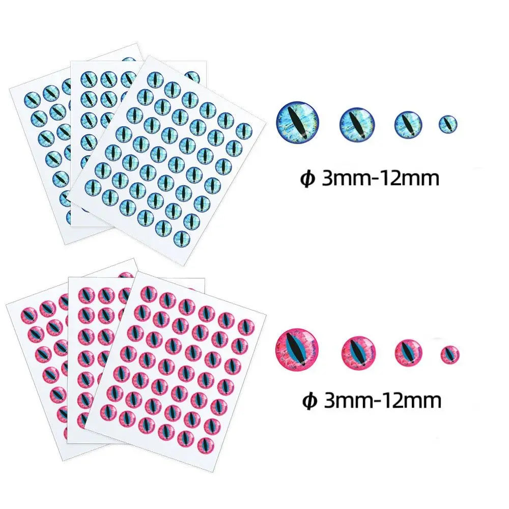 50pcs Holographic Fishing Lure Eyes 3mm/6mm/9mm/12mm Simulation 5D Fish Eyes Adhesive DIY Material Artificial Fish Eyes Vue