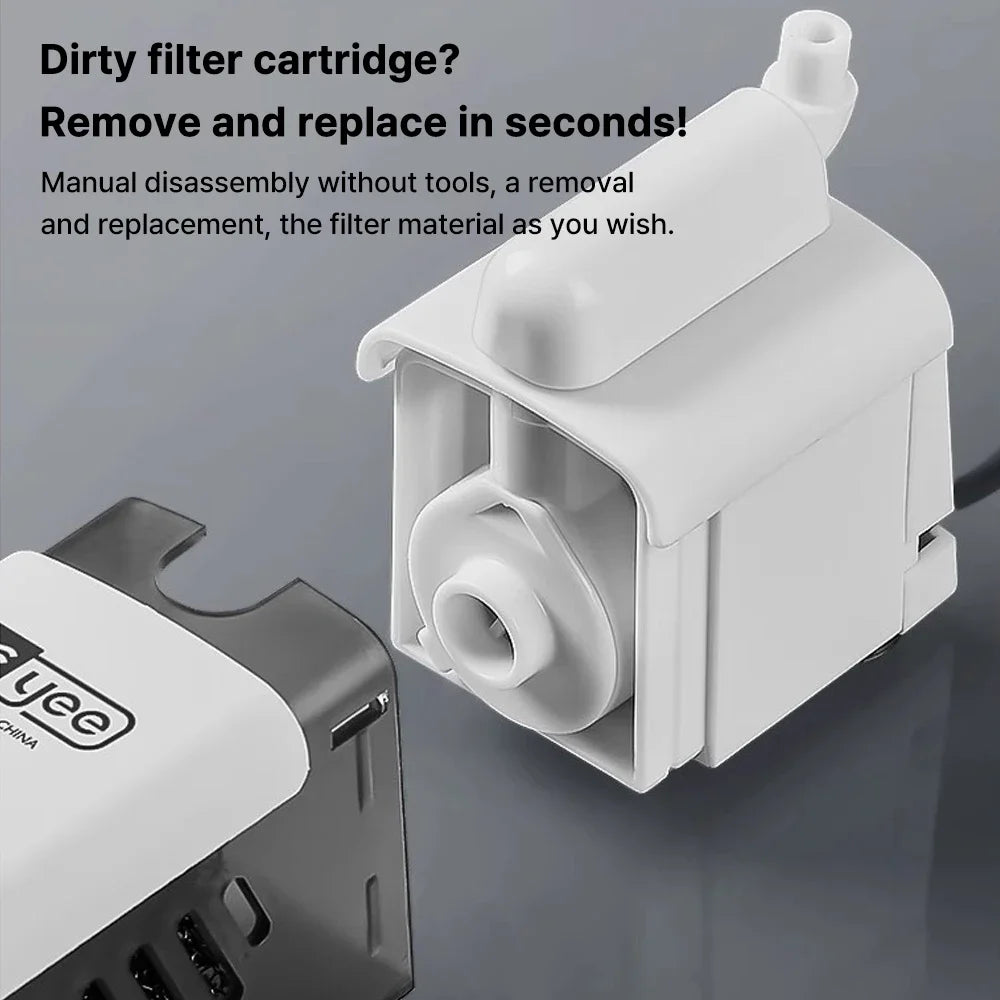 6-in-1 Aquarium Filter Built-in Water Purification Circulation Pump Silent Oxygen-Boosting Small Tank Filter Quiet Pump Vue