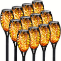 12LED Solar Flame Light Outdoor,Waterproof 12LEDs Torches Landscape Lamp for Outdoor Courtyard Garden Yard,Halloween Decorations Vue 12LED-12