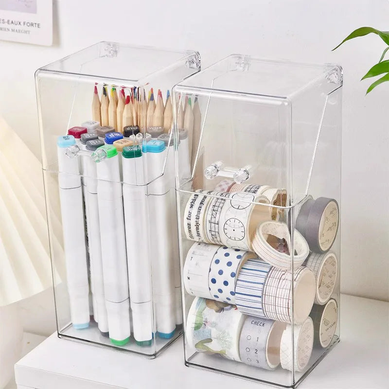 1Pc Makeup Brush Storage Box, Simple And Transparent Multifunctional Makeup Brush Storage Rack Simple Durable And Practical Vue