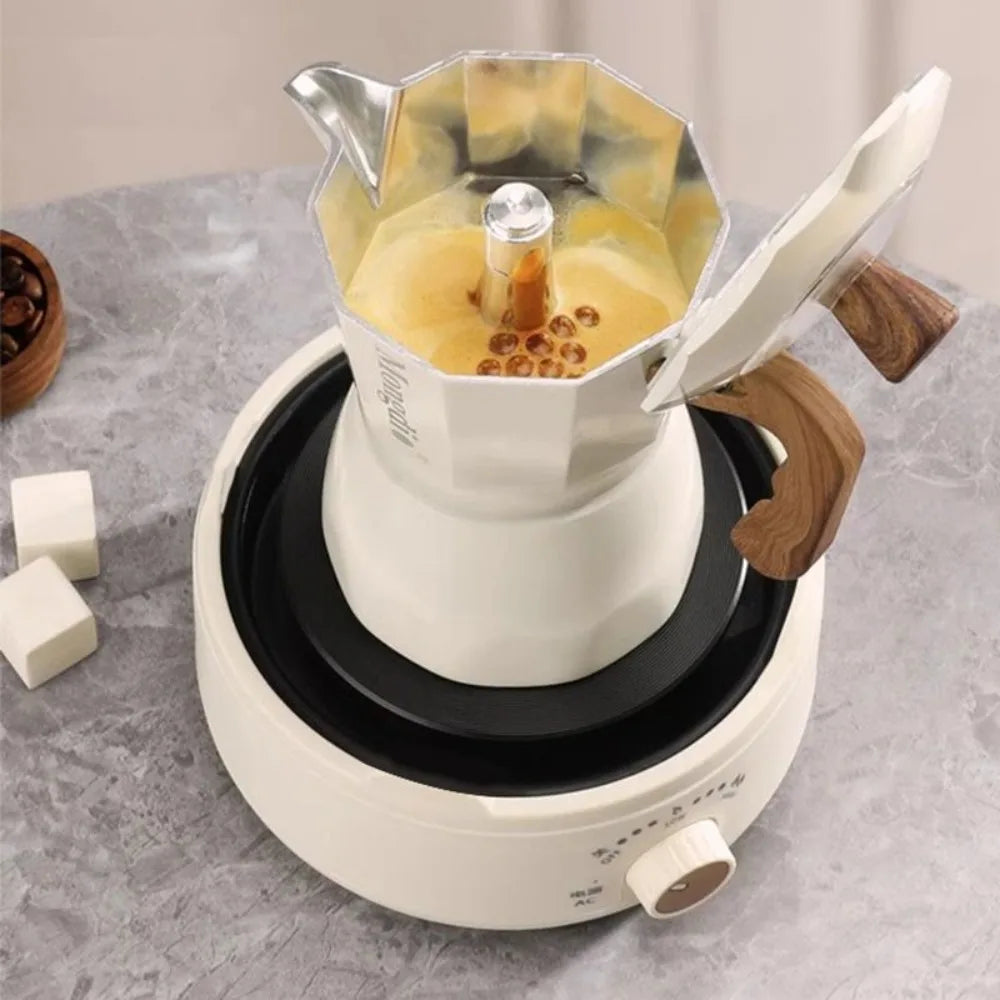 Household Adjustable Temperature Electric Stove Universal Anti-slip Electric Teapot Heater Mini Round Coffee Pot Burner Winter Vue