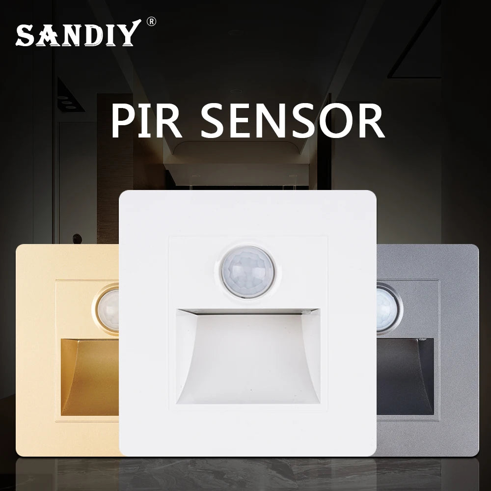 PIR Motion Sensor LED Step Wall Light – Recessed Stair Lamp Motion Sensor Wall Light Vue