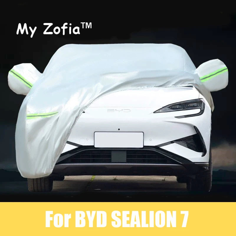 For BYD Sealion 7 Sea Lion 07 EV 2024 2025 2026 2027 Full Car Covers Outdoor Sun Anti UV Rain Snow Dust Protection Oxford Cloth Vue