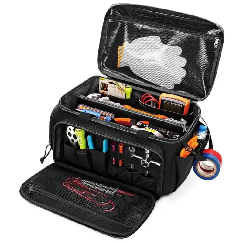 Spot New Portable Large-capacity Hardware Tools Storage Bag Oxford Cloth Thickened Wear-resistant Tactical Kit Vue WHITE