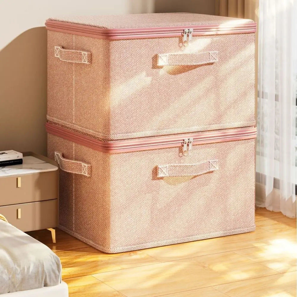 Large Capacity Clothes Quilt Storage Bag Stackable Foldable Clothing Sorting Box Dustproof with Zipper Wardrobe Organizer Vue