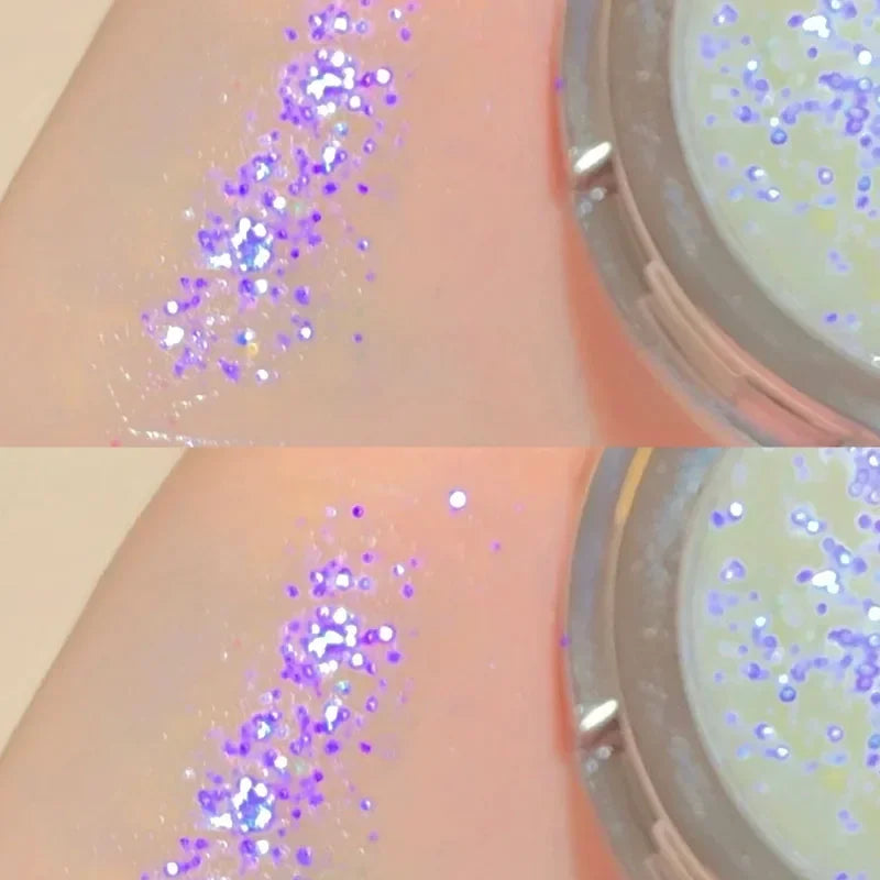 Disappears Glitter Eyeshadow Palette Purple Sequins Pigment Crystal Mud Shining Eyes Makeup Waterproof Lasting Midnight Party Vue