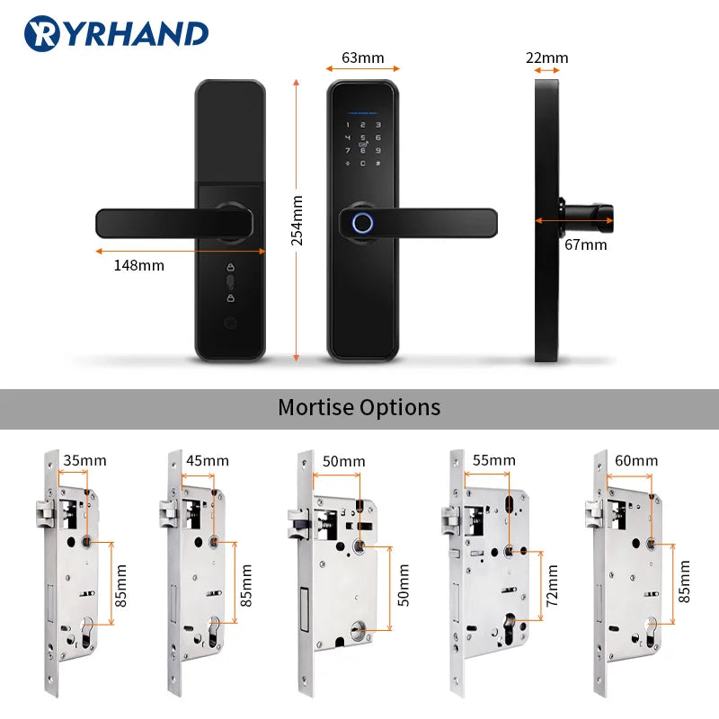 X5 Tuya Zigbee Fechadura Eletronico Digital Waterpoof Door Lock Biometric Fingerprint Replaceable Direction Smart Door Lock Vue